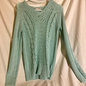 Light blue hooded sweater!